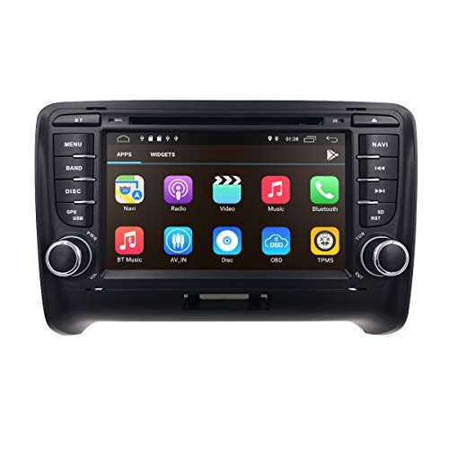 Android 10 Reproductor de DVD para Coche Navegación GPS DSP Incorporado con Pantalla táctil de 7 Pulgadas Soporte Enlace Espejo Bluetooth WiFi 4G USB DVR SWC Especial para Audi TT MK2 (2006-2014)