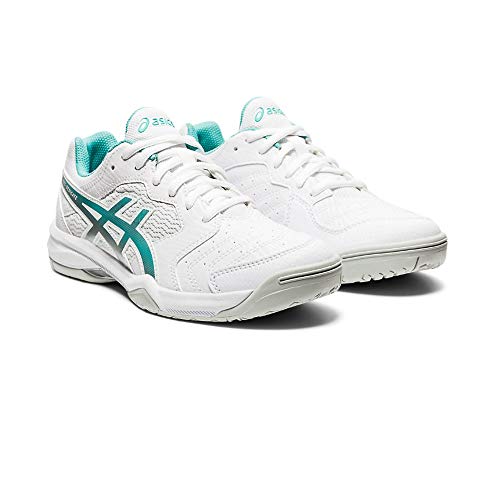 ASICS Gel-Dedicate 6, Zapatos de Tenis Mujer, Blanco White Techno Cyan, 39 EU
