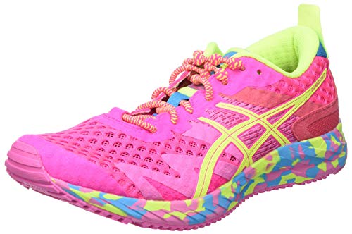 Asics Gel-Noosa Tri 12, Road Running Shoe Mujer, Pink GLO/Safety Yellow, 38 EU