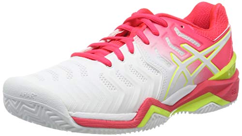 Asics Gel-Resolution 7 Clay, Zapatillas de Tenis Mujer, Blanco (White/Laser Pink 116), 40 EU