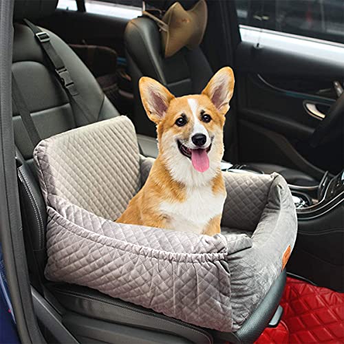 Asiento de coche para perros, asiento de seguridad para mascotas, apto para cualquier tipo de coche, tejido de alta calidad con bolsa de almacenamiento