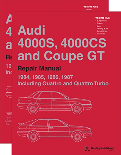 Audi 4000s, 4000cs and Coupe GT (B2 Repair Manual: 1984, 1985, 1986, 1987: Including Quattro and Quattro Turbo