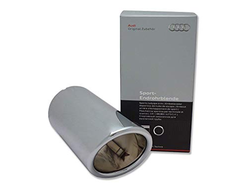 Audi 8P0 071 771 - Embellecedor deportivo del tubo de escape, color plata brillante Audi 8P0 071 771 - Embellecedor deportivo del tubo de escape, color plata brillante