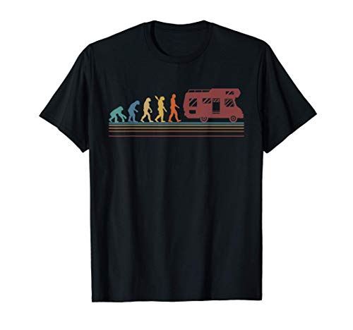 Autocaravana Evolución Camper RV Vintage Regalos Campistas Camiseta