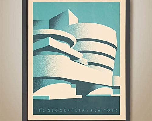 AZSTEEL The Guggenheim Museum, Nueva York, Frank Lloyd Wright, Post Modern Styled Poster | No Frame Board for Office Decor, mejor regalo para familia y sus amigos 11,7 x 16,5 pulgadas