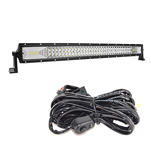 Barra de luces LED de trabajo Spot Flood Combo de 32 pulgadas para camión, coche, ATV, SUV, 4x4, camión, barco, lámpara de conducción y kit de cableado Barra de luces LED de trabajo Spot Flood Combo de 32 pulgadas para camión, coche, ATV, SUV, 4x4, camión, barco, lámpara de conducción y kit de cableado