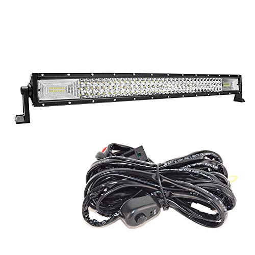 Barra de luces LED de trabajo Spot Flood Combo de 32 pulgadas para camión, coche, ATV, SUV, 4x4, camión, barco, lámpara de conducción y kit de cableado