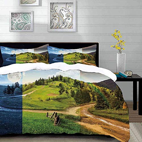 Bedding Juego de Funda de Edredón,Microfibra -Decoración del apartamento, collage de la escena de otoño tres en Cr - Funda de Nórdico y Fundas de Almohada - (Cama 220 x 240cm + Almohada 63X63cm) Bedding Juego de Funda de Edredón,Microfibra -Decoración del apartamento, collage de la escena de otoño tres en Cr - Funda de Nórdico y Fundas de Almohada - (Cama 220 x 240cm + Almohada 63X63cm)