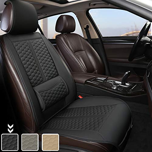 Black Panther Funda Asiento Coche Delantero, Protector Asiento Delantero Cuero de PU, con Soporte Lumbar y Reposacabezas(1 Pieza Negro) Black Panther Funda Asiento Coche Delantero, Protector Asiento Delantero Cuero de PU, con Soporte Lumbar y Reposacabezas(1 Pieza Negro)