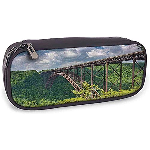 Bolsa de lápices Colección de decoración de apartamentos El nuevo puente de River Gorge visto desde el Centro de visitantes Canyon Rim Overlook Image Verde Azul Blanco Bolsa de lápices Colección de decoración de apartamentos El nuevo puente de River Gorge visto desde el Centro de visitantes Canyon Rim Overlook Image Verde Azul Blanco