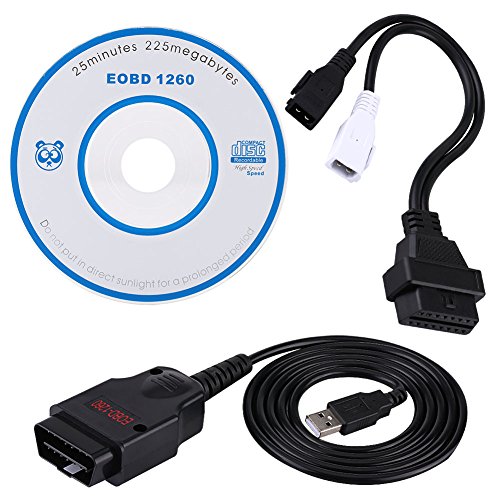 Cable de diagnóstico EOBD OBD2 OBDII 1260 Cable de diagnóstico del programa para automóvil con interfaz de ajuste de chip de ECU para A3 A4 A6 A8 S3 TT 1.8