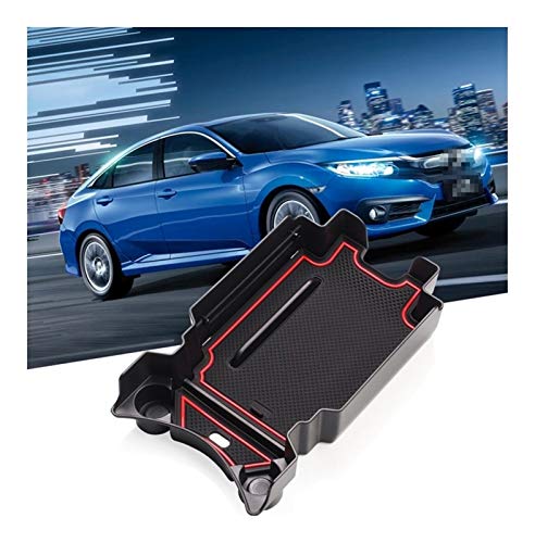 Caja de reposabrazos Central de automóviles Apto para Honda Civic 2015-2019 Accesorios Interiores Candidate Rojo (Size : Civic Box)