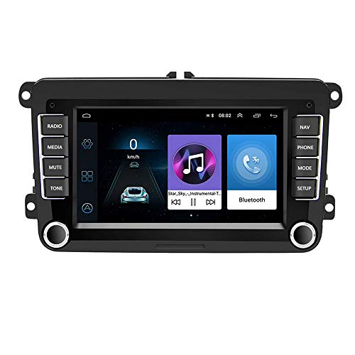 CAMECHO Android Car Radio para VW Navegación GPS 7 Pulgadas HD Pantalla táctil Bluetooth Am FM Receptor Jugador para Passat Golf Jetta EOS Polo Touran Seat Sharan