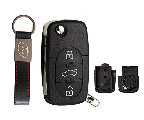 Carcasa Llave para Audi - Funda Mando a Distancia 3 Botones para Coche Audi A2 A3 A4 A6 A8 TT Q3 Q5 Q7 (2032 Battery) Carcasa Llave para Audi - Funda Mando a Distancia 3 Botones para Coche Audi A2 A3 A4 A6 A8 TT Q3 Q5 Q7 (2032 Battery)