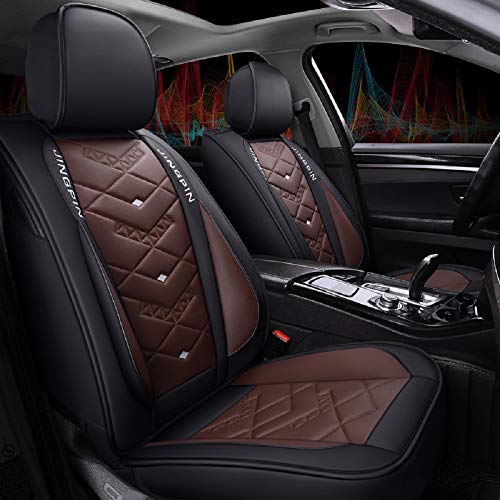chifeng Juego de fundas de asiento de piel sintética para BMW E46 E90 F30 E39 E60 F10 X3 X6 (marrón)