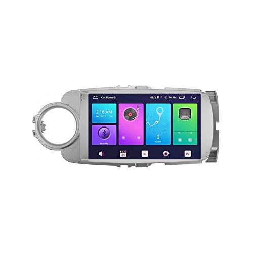 Coche Estéreo Radio Audio Player Multimedia SAT NAV HD Pantalla táctil Support Bluetooth GPS WiFi FM Radio Dual USB puerto espejo Enlace para Toyota Yaris Vios 2012-2017,8 core 4g+wifi: 4+64gb