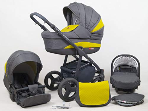 Cochecito de bebe 3 en 1 2 en 1 Trio Isofix silla de paseo Marley by SaintBaby Sun Yellow 3in1 con Silla de coche