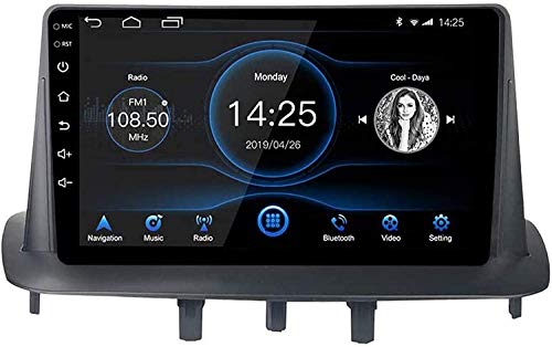 Compatible para Renault Megane 3 2009-2014 Sat Nav Android 10.1 Unidad De Cabeza FM Radio Receptor Auto Audio Player MP5 Coche Estéreo 9 Pulgadas Pantalla Táctil Navegación GPS,4 Core WiFi 1+16GB