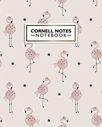 Cornell Notes Notebook: Exotic Animals Large Cornell Note Paper Notebook - Cute Pink Flamingo & Polka Dots College Ruled Medium Lined Journal Note Taking System for School and University