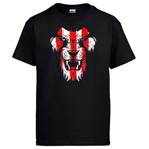 Diver Camisetas Camiseta Cara león Colores para Aficionados del fútbol de Bilbao - Negro, 12-14 años
