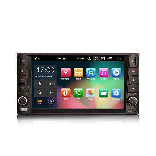 ERISIN 7 Pulgadas Android 10.0 Estéreo de Automóvil para Toyota Hilux RAV 4 Corolla Vios Soporte GPS Sat Nav Carplay Android Auto DSP Bluetooth WiFi Dab + TPMS 8-Core 4GB RAM + 64GB ROM