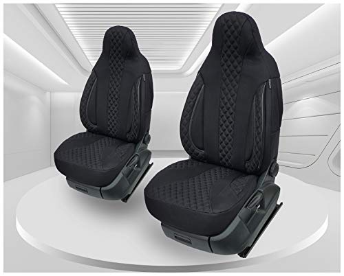 Fundas de asiento compatibles con Fiat Ducato tipo 250 año a partir de 2006, conductor y copiloto FB:PL404 (negro)