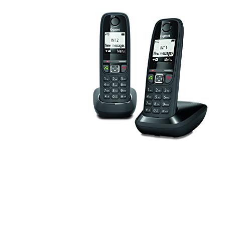 Gigaset AS470 Duo - Teléfono (Teléfono DECT, Terminal inalámbrico, Altavoz, 100 entradas, Identificador de llamadas, Negro) Gigaset AS470 Duo - Teléfono (Teléfono DECT, Terminal inalámbrico, Altavoz, 100 entradas, Identificador de llamadas, Negro)