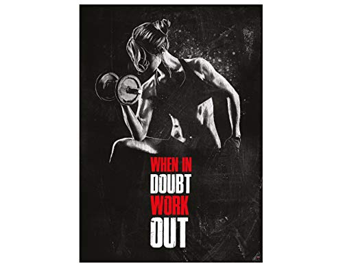 GREAT ART Poster Motivacional 59,4 x 42 cm - Formato A2 para el Gimnasio, apartamento y Sala de Entrenamiento Citas motivacionales - When in Doubt Work out - no.5
