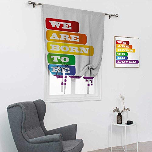 GugeABC Cortinas opacas para ventana con texto en inglés "We Are Born To Be Loved", color "We Are Born To Be Loved"