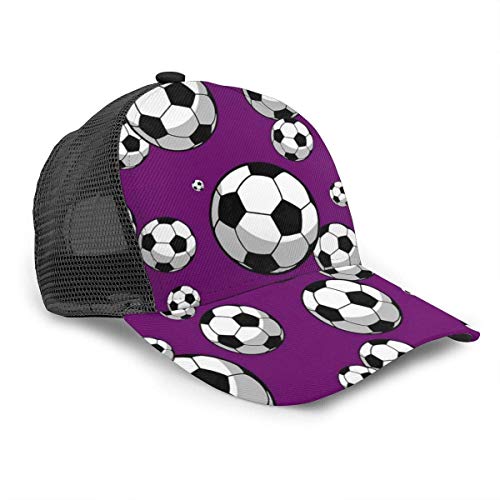 Hdyefe - Gorra de béisbol unisex con diseño de balón de fútbol para hombres, mujeres, niños, niñas y niños, ajustable, con impresión 3D, para deporte, golf, sol, color negro