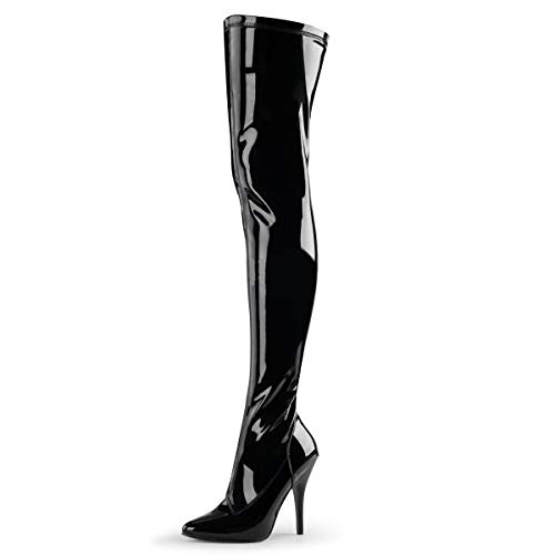 Higher-Heels - Botas XL (por Encima de la Rodilla), Talla: 36, Color: Negro(Lack Schwarz)