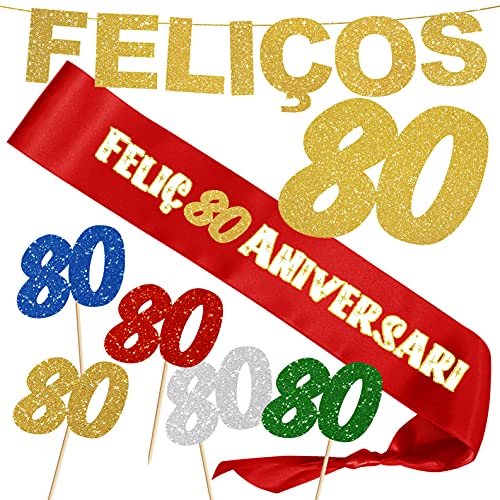 Inedit Festa 80 Aniversari Banda Aniversari per Molts Anys 80 Anys 6 Toppers 80 Anys (Català) 1939 Vas néixer