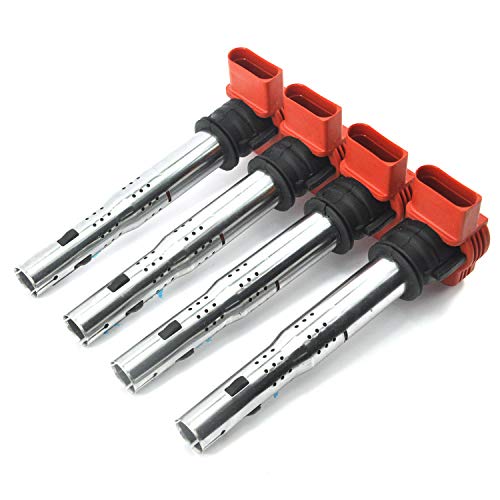 Juego de 4 bobinas de encendido rojas para AU.DI A4 1.8T Turbo 2001-2005 Juego de 4 bobinas de encendido rojas para AU.DI A4 1.8T Turbo 2001-2005