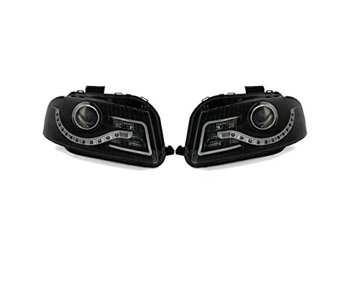 Juego de faros delanteros compatibles con Audi A3 8P 2003 2004 2005 2006 2007 2008 VP499 Faros TFL faros delanteros del lado del conductor y del pasajero Asamblea Proyector Luces delanteras LHD negro Juego de faros delanteros compatibles con Audi A3 8P 2003 2004 2005 2006 2007 2008 VP499 Faros TFL faros delanteros del lado del conductor y del pasajero Asamblea Proyector Luces delanteras LHD negro