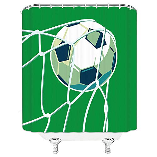 KCMYYLF Cortinas de Ducha Cortina de Ducha Resistente al Moho Poliéster Impermeable Lavable con 12 Agujeros Reforzados para Dormitorio Familia Apartamento fútbol 150x180 cm KCMYYLF Cortinas de Ducha Cortina de Ducha Resistente al Moho Poliéster Impermeable Lavable con 12 Agujeros Reforzados para Dormitorio Familia Apartamento fútbol 150x180 cm