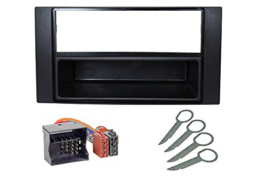 Kit de instalación de autorradio de Audioproject A160 para Ford, panel, adaptador de radio, llave de desbloqueo, color negro