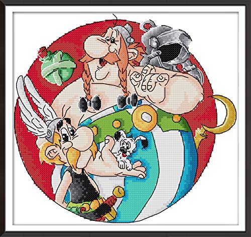Kit de punto de cruz estampado, OWN4B con dibujos animados de personaje estampado animal patrón 11CT 36 x 35 cm Kit de bordado de bricolaje (dibujos animados)