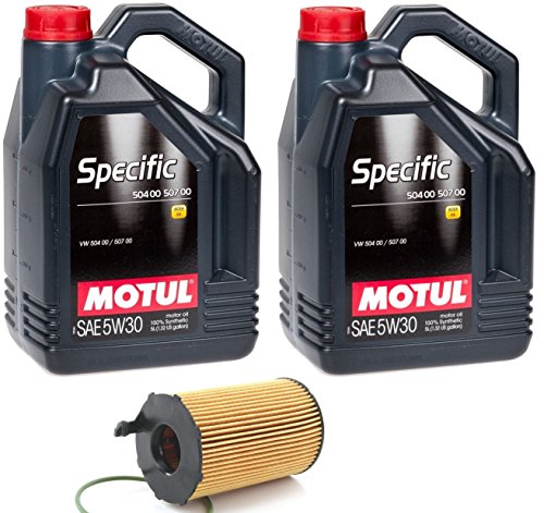 KIT SERVICIO MOTUL SPECIFIC 50400 50700 5W30 10 lts + filtro de aceite ORIGINAL 059 198 405 para motores 3.0TDi de AUDI-VOLKSWAGEN-PORSCHE