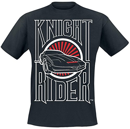 Knight Rider El Coche Fantástico Kitt Camiseta Negro L, 100% algodón, Corte Normal