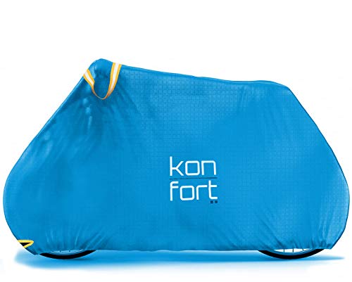 Kon-fort Funda Bicicleta Exterior Impermeable Tejido Ripstop Plus Alta Gama, Resistente y antidesgarro. Protección Total Lluvia, Sol, Polvo para bicis de Montaña y Carretera Kon-fort Funda Bicicleta Exterior Impermeable Tejido Ripstop Plus Alta Gama, Resistente y antidesgarro. Protección Total Lluvia, Sol, Polvo para bicis de Montaña y Carretera