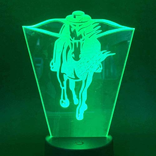 Lámpara Led 3D Luz de noche Pegasus para niños Sensor táctil de habitación de animales Regalo para niños Luces nocturnas novedosas Luz nocturna decorativa