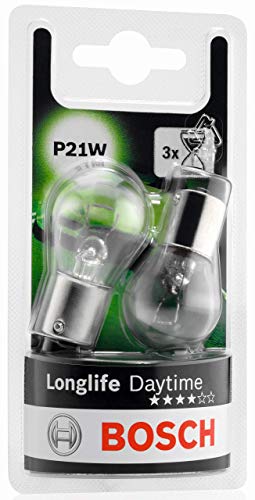 Lámparas Bosch para vehículos Longlife Daytime P21W 12V 21W BA15s (Lámpara x2)