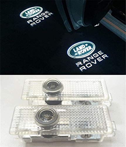 Leayjeen - Luz de bienvenida LED para puerta, luz de letrero con logotipo, luz de puerta lateral fácil de instalar, adecuada para Range Rover / Discoverer / Aurora (2 piezas)