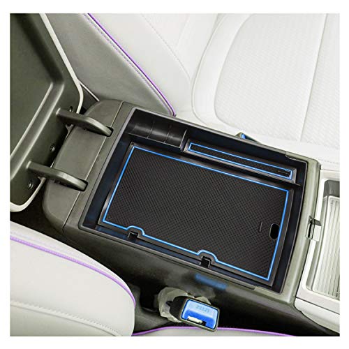 LFOTPP Kona EV Apoyabrazos Consola Central Bandeja, Caja de Almacenamiento Organizador coche Interior Accesorios (Azul)