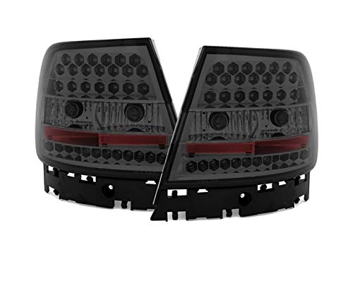 Luces traseras VT456 montaje de luz trasera lámpara 1 par lado conductor y pasajero conjunto completo LED cristal transparente humo compatible con Audi A4 B5 Saloon 1994 1995 1996 1997 1998 1999
