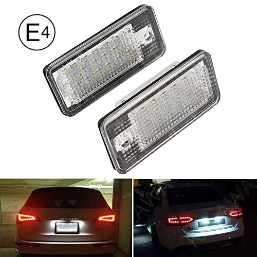 Luz de la matrícula 2 piezas de kit de luz blanca luz de la matrícula ajuste LED para A-u-d-i A3 S3 A4 S4 Q7 super brillante Luz de la matrícula 2 piezas de kit de luz blanca luz de la matrícula ajuste LED para A-u-d-i A3 S3 A4 S4 Q7 super brillante