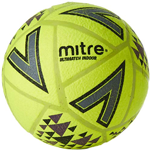 Mitre Ultimatch Indoor Balón de fútbol, Unisex Adulto, Amarillo y Negro, 4