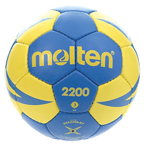 Molten HX2200 - Balón de Balonmano, categoría Infantiles, Amarillo y Azul, Talla 1