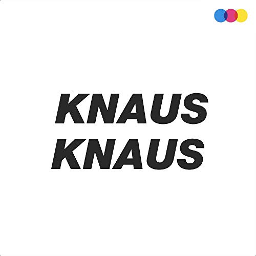 mural stickers KNAUS - 2 adhesivos para puertas o laterales de autocaravanas - Accesorios y adhesivos para caravanas - Texto KNAUS - Bonitos y durables - Kit de 2 piezas gris 58 x 11 cm
