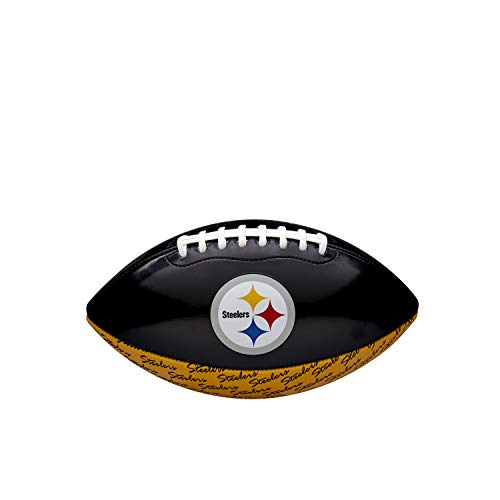NFL City Pride Balón de fútbol Americano Wilson, Pittsburgh Steelers, Cuero Compuesto, para Jugadores Aficionados, Negro/Amarillo, WTF1523XBPT